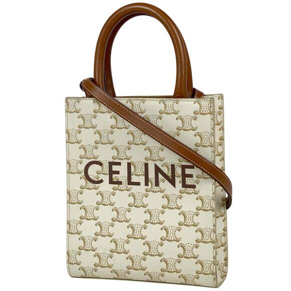 CELINE Handbags - Celine Mini Vertical Cabas Triomphe 2-Way Shoulder/Handbag in Coated Canvas, ...